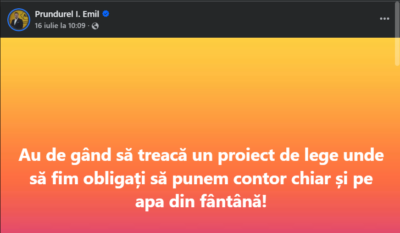 Fake news virale pornite de la o propunere de lege: “Începe prigoana fermierilor”, “pușcărie pentru că ai săpat o fântână în curtea ta”, “contor pe apa din fântână”, “închisoare pentru apa de ploaie”, “sigilarea fântânilor” 6 Screenshot 2026 07 20 165039