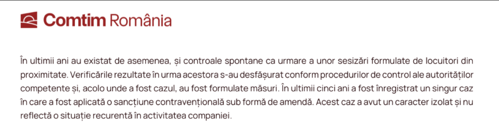 Răspuns Comtim 