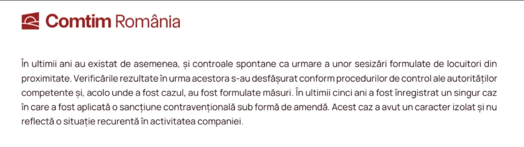 Răspuns Comtim 