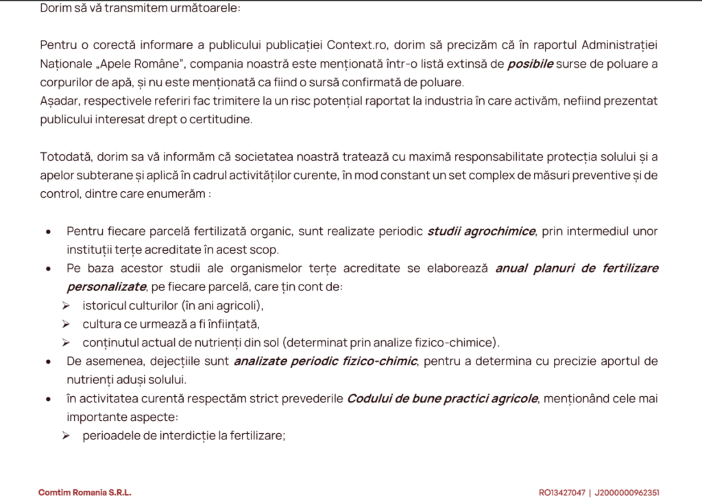 Răspuns Comtim la întrebările Context.ro cu privire la raport
