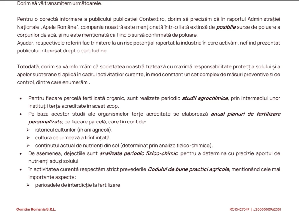 Răspuns Comtim la întrebările Context.ro cu privire la raport
