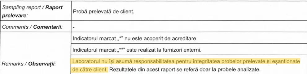 probe prelevate si esantionate