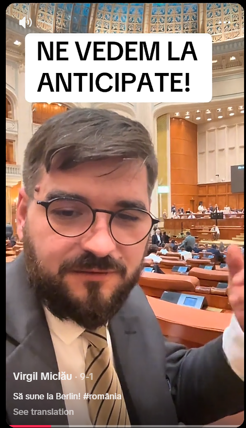 Parlamentul pe TikTok. Castrarea chimică a copiilor, oile din Ucraina și banii europeni care ne îngenunchează - dezinformările publicate de deputați și senatori 2 virgil miclau sursa captura tt